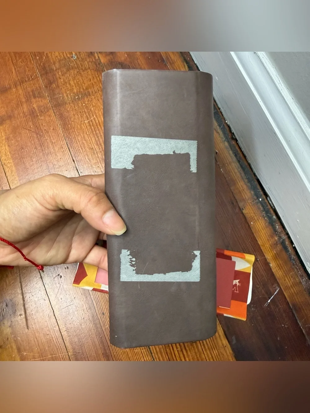 Signature Brown Leatherette Case with Red Accent Sleeve